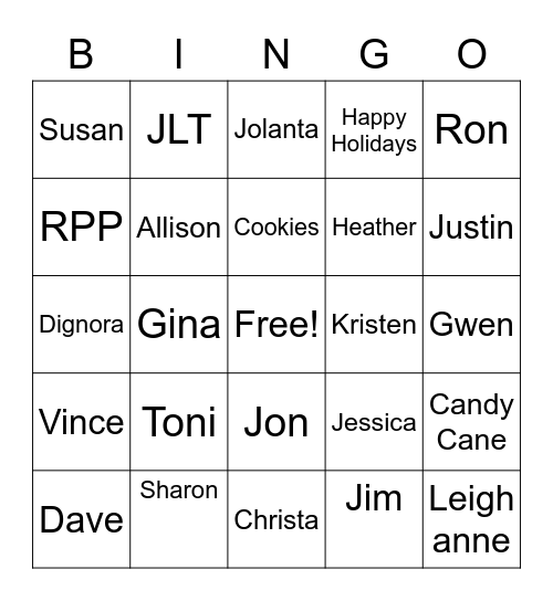 JLT Bingo Card