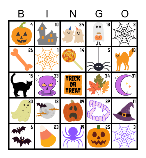 Halloween Bingo Card