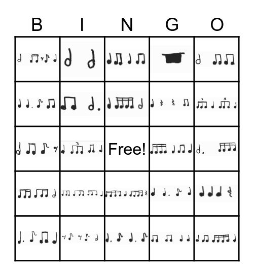 Rhythm Bingo Level 2 Bingo Card