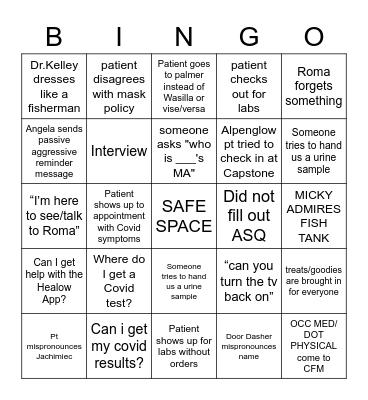 Reception BINGO Card