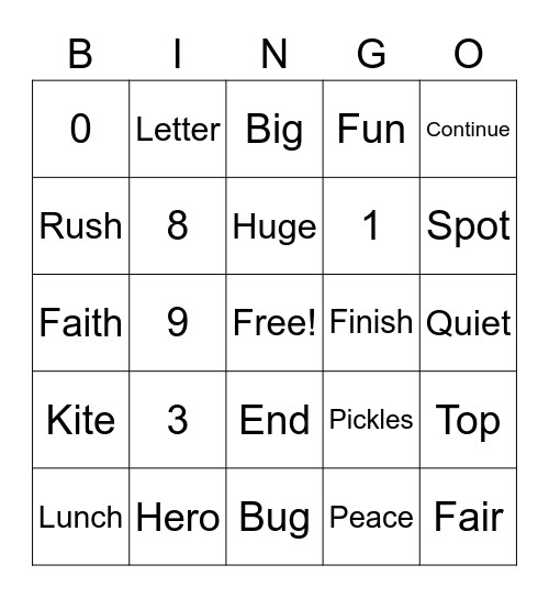Sharing Bingo Card