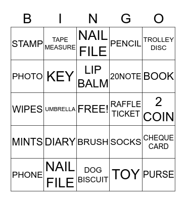 HANDBAG BINGO Card