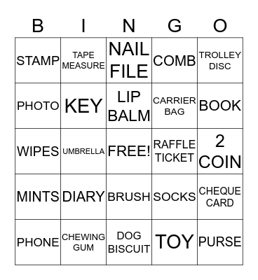 HANDBAG BINGO Card