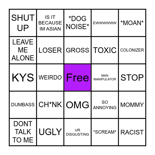 Jaimie Bingo Card