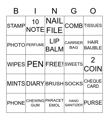HANDBAG BINGO Card