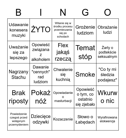 ROSZPUN BINGO Card