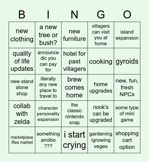 AC DIRECT BINGO Card