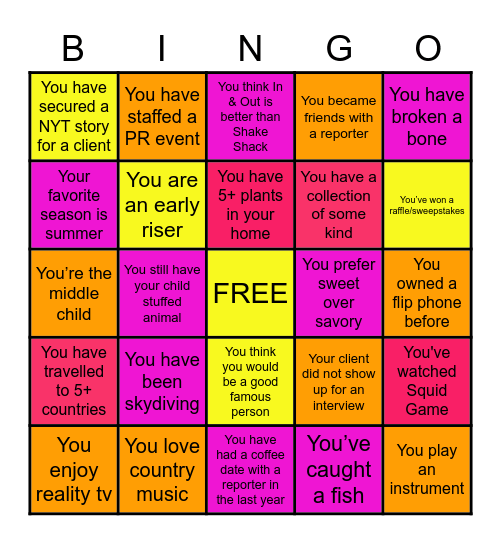 GETTING TO KNOW TEAM DALY Bingo Card