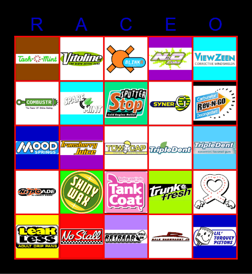 PISTON CUP Bingo Card