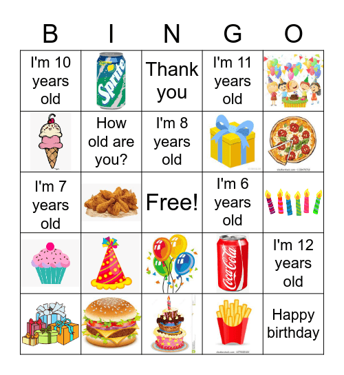 BIRTHDAY Bingo Card