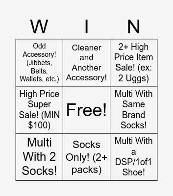 Journeys BIG WIN! Bingo Card