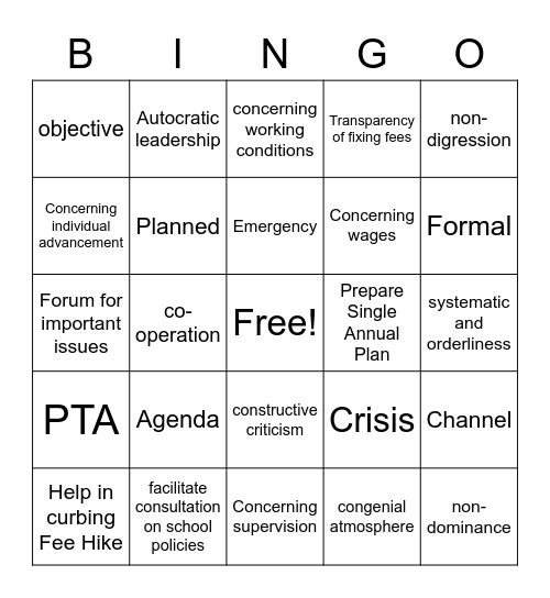 Tutorial Educational Management 16.10.21 Bingo Card