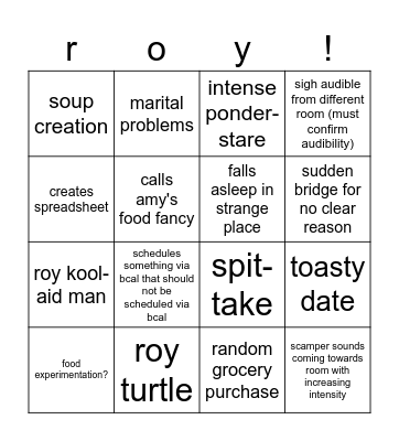 roy bingo Card