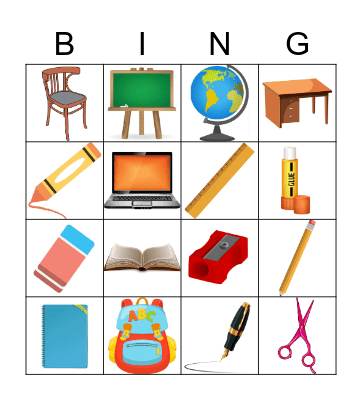SCHOOL THINGS Bingo Card