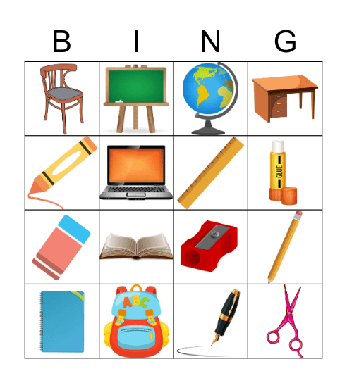 SCHOOL THINGS Bingo Card