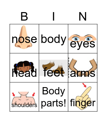 Body parts! Bingo Card