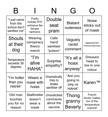 BOM Customers Bingo Card