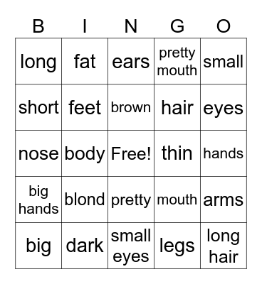 Speaking & Reading Unit 4 Bingo Card