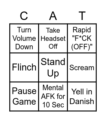 Davian Scaredy Cat Bingo Card