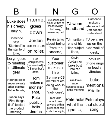 TalentBin Bingo!! Bingo Card