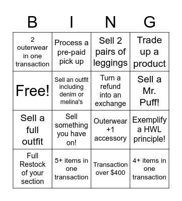 Fall Bingo Card