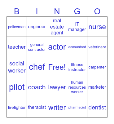 Job Bingo Card