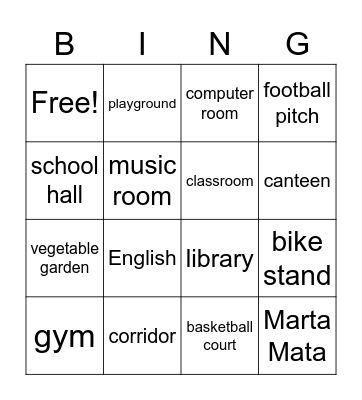 Time for school Bingo Card