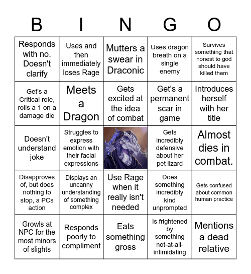 Narla Bingo Card