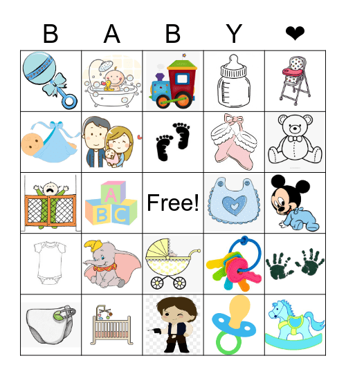 Baby Boy Bingo Card