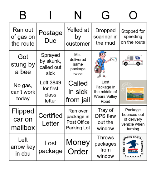 Postal Bingo Card