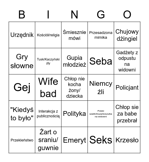 Polskie kabarety Bingo Card