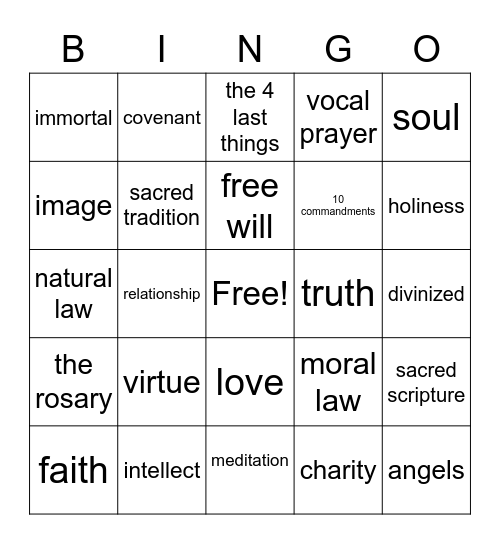 Faith Bingo Card