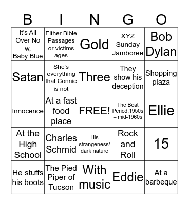 Where Are You Going? Bingo Card