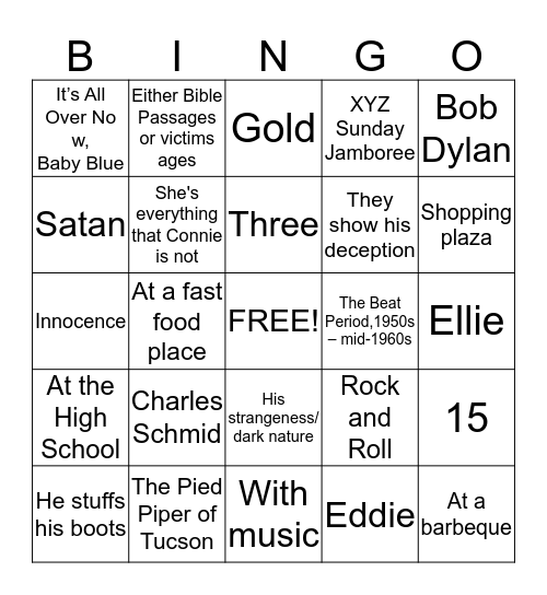 Where Are You Going? Bingo Card