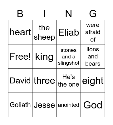 David Was Anointed Bingo Card