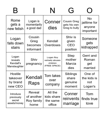 Succession Season 3 Bingo Card