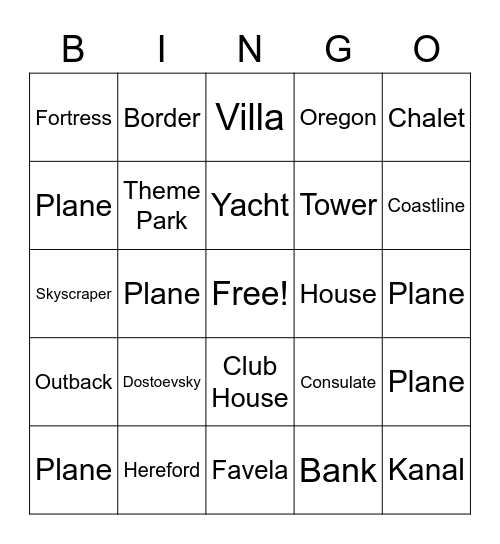 R6 Map Bingo Card