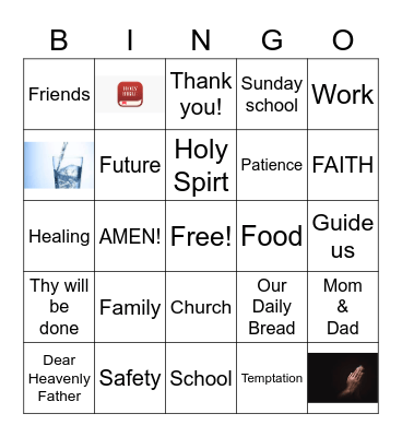 Prayer Bingo Card