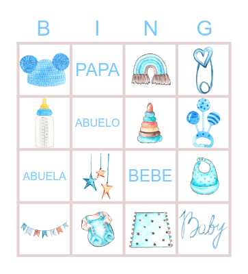 Dylans Baby Shower Bingo Card
