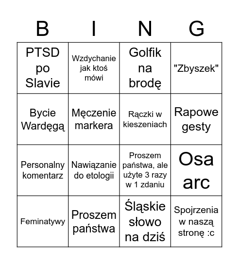 Rafał bingo Card