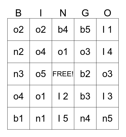 Brianna' birthday Bingo Card