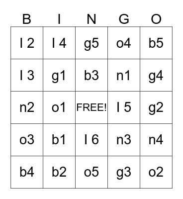 Brianna's birthday Bingo Card