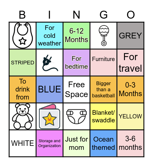Pick your square to check off if a gift opened is... Bingo Card