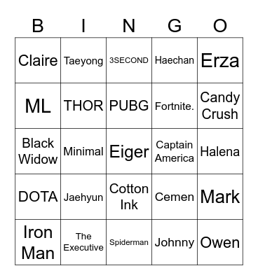 Geneviève Claire’s Bingo Card