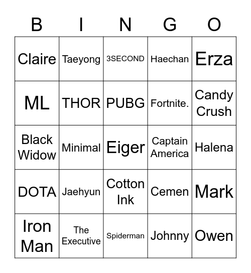 Geneviève Claire’s Bingo Card