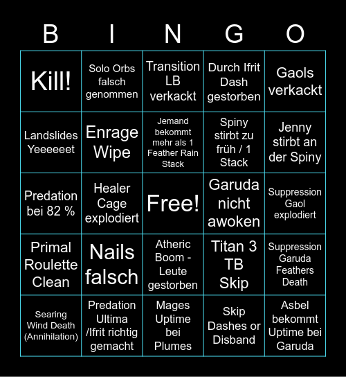 UWU Bingo Card