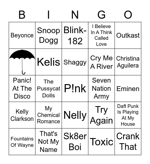 2000s bingo 2.0 Bingo Card