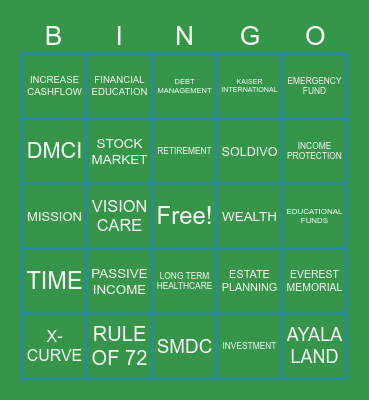 TLC Bingo Card