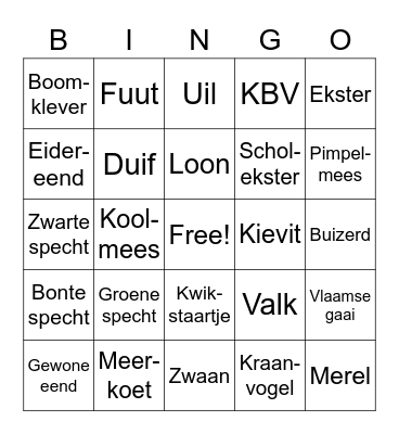 Swedish animals Bingo Card