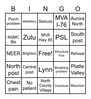 205 Bingo Card